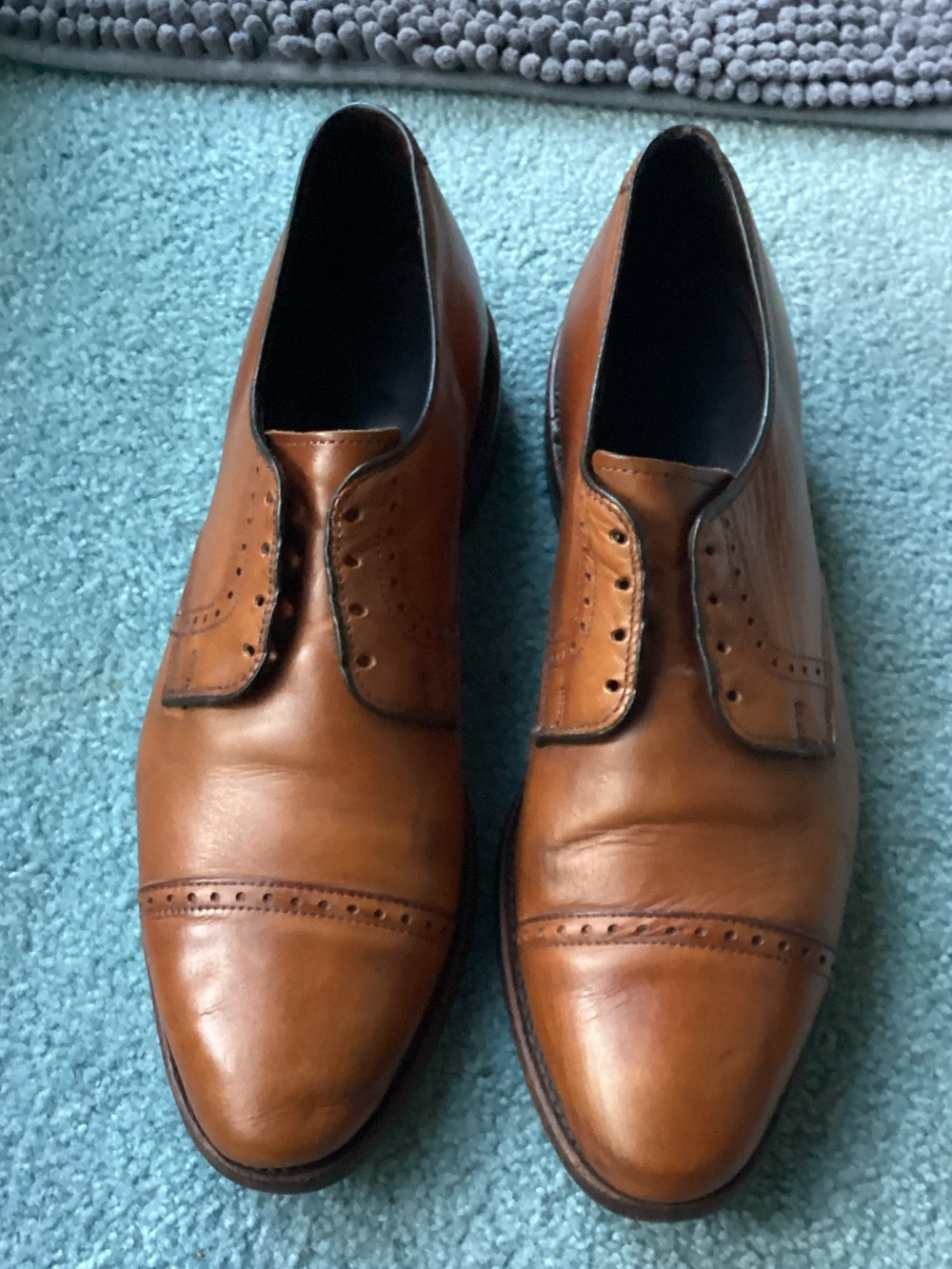 Allen Edmonds Tan Leather Cap-Toe Derbys